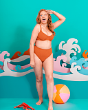 Holiday Crush Balcony Bikini And High Waist Brief Rust TKD Lingerie Curvy Kate Swim Fashion L2