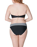 Hypnotic Bandeau Bikini Monochrome Olive Fold Over Brief B 2