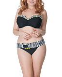 Hypnotic Bandeau Bikini Monochrome Olive Fold Over Brief F 2