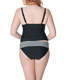 Hypnotic Padded Balcony Tankini Monochrome Olive Fold Over Brief B