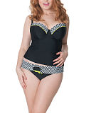 Hypnotic Padded Balcony Tankini Monochrome Olive Fold Over Brief F