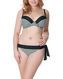 Hypnotic Plunge Bikini Monochrome Olive Tie Side Brief F