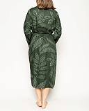 Imogen Leaf Print Long Dressing Gown Green Mix TKD Lingerie Cyberjammies Fashion B1