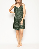 Imogen Leaf Print Strappy Chemise Green Mix TKD Lingerie Cyberjammies Fashion F1