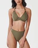 Ines Halterneck Bkini And Bikini Pant Khaki TKD Lingerie Miss Mandalay F1