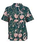 Ivy Flamingo Print Top Salmon Pink TKD Lingerie Cyberjammies Fashion CF1