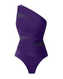 Jena One Shoulder Shaping Swimsuit Mulberry TKD Lingerie Miraclesuit Fashion CF1