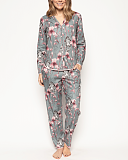 Jessica Leopard Print Pyjama Set Grey Mix TKD Lingerie Cyberjammies Fashion F1