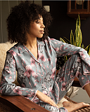 Jessica Leopard Print Pyjama Set Grey Mix TKD Lingerie Cyberjammies Fashion L2