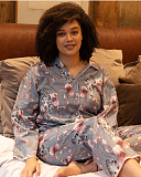 Jessica Leopard Print Pyjama Set Grey Mix TKD Lingerie Cyberjammies Fashion L3