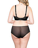 Kiss Cross Plunge Bra And Short Black Pink TKD Lingerie Curvy Kate Fashion B1