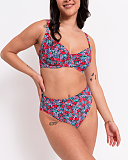 Kitsch Kate Balcony Bikini Top And High Waist Brief Floral Print TKD Swimwear Curvy Kate Fashion F2