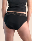 Lace Brief Heavy Absorbency Black Sahara TKD Lingerie B1