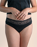 Lace Brief Heavy Absorbency Black Sahara TKD Lingerie F1