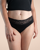 Lace Brief Heavy Absorbency Black Sahara TKD Lingerie F3