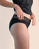 Lace Brief Heavy Absorbency Black Sahara TKD Lingerie S1