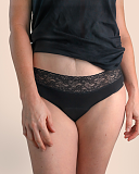 Lace Brief Moderate Absorbency Black Sahara TKD Lingerie F1