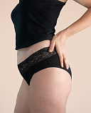 Lace Brief Moderate Absorbency Black Sahara TKD Lingerie S2
