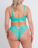 Lace Daze Balcony Bra And Brazillian Blue Lagoon TKD Lingerie Curvy Kate Fashion B1