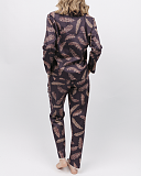 Lana Feather Print PJ Set Brown Mix TKD Lingerie Cyberjammies Fashion B1