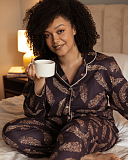 Lana Feather Print PJ Set Brown Mix TKD Lingerie Cyberjammies Fashion L1