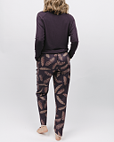 Lana Slouch Jersey Top Brown And Feather Print Pant Brown Mix TKD Lingerie Cyberjammies Fashion B1