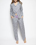 Laura Animal Print Top And Print Pant Grey Mix TKD Lingerie Cyberjammies WSF1
