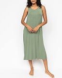 Lea Jersey Long Nightdress Sage Green TKD Lingerie Cyberjammies Fashion F2