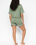 Lea Revere Jersey Shorty Set Sage Green TKD Lingerie Cyberjammies Fashion B1