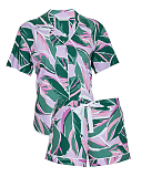 Lexi Leaf Print Shorty Set Lilac Mix TKD Lingerie Cyberjammies Fashion CF1