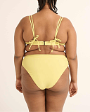 Limencello Multi Way Plunge Bikini Top And High Leg Brief Yellow Raq Apparel TKD Lingerie B3