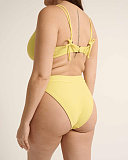 Limencello Multi Way Plunge Bikini Top And High Leg Brief Yellow Raq Apparel TKD Lingerie B5