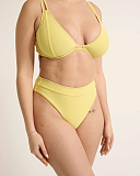 Limencello Multi Way Plunge Bikini Top And High Leg Brief Yellow Raq Apparel TKD Lingerie F4