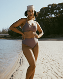 Lola Top And Olivia High Waist Brief Mauve TKD Lingerie Marvell Lane Swimwear L1