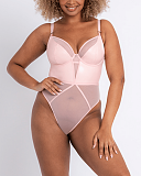 Lucky Star Plunge Body Blush Pink TKD Lingerie Curvy Kate Fashion F1