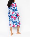 Lyla Floral Print Long Dressing Gown Blue Mix TKD Lingerie Cyberjammies Fashion B1