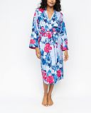 Lyla Floral Print Long Dressing Gown Blue Mix TKD Lingerie Cyberjammies Fashion F2