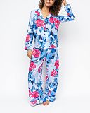 Lyla Floral Print Pyjama Set Blue Mix TKD Lingerie Cyberjammies Fashion F2