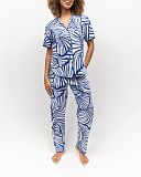 Madeline Shell Geo Print Pyjama Set Dark Blue Mix TKD Lingerie Cyberjammies Fashion F1
