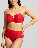 Marianna Bandeau Bikini And High Waist Pant Crimson TKD Lingerie Panache Swim Fashion F1 min