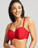 Marianna Bandeau Bikini Straps On Crimson TKD Lingerie Panache Swim Fashion F1 min