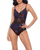 Mariposa Hidden Underwired Shaping Swimsuit Black Multi TKD Lingerie Miraclesuit Fashion F1