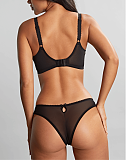 Meadow Plunge Bra And Brazilian Brief Black TKD Lingerie Panache Fashion B1