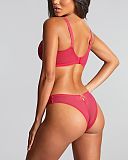 Meadow Plunge Bra And Brazilian Brief Raspberry TKD Lingerie Panache Fashion B1