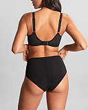 Meadow Plunge Bra And Deep Brief Black TKD Lingerie Panache Fashion B1