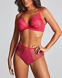 Meadow Plunge Bra And Deep Brief Raspberry TKD Lingerie Panache Fashion F1