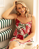 Mel Watermelon Print Strappy Short Nightdress White Mix TKD Lingerie Cyberjammies Fashion L1