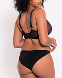 Mesmerise Plunge Bra And Brazilian Brief Black TKD Lingerie Scantilly Fashion B1