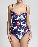 Milano Balconnet Tankini And Tie Side Brief Zig Zag Floral TKD Lingerie Panache Fashion f2