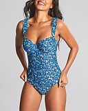 Monica Balcony Wide Strap Swimsuit Posy Print